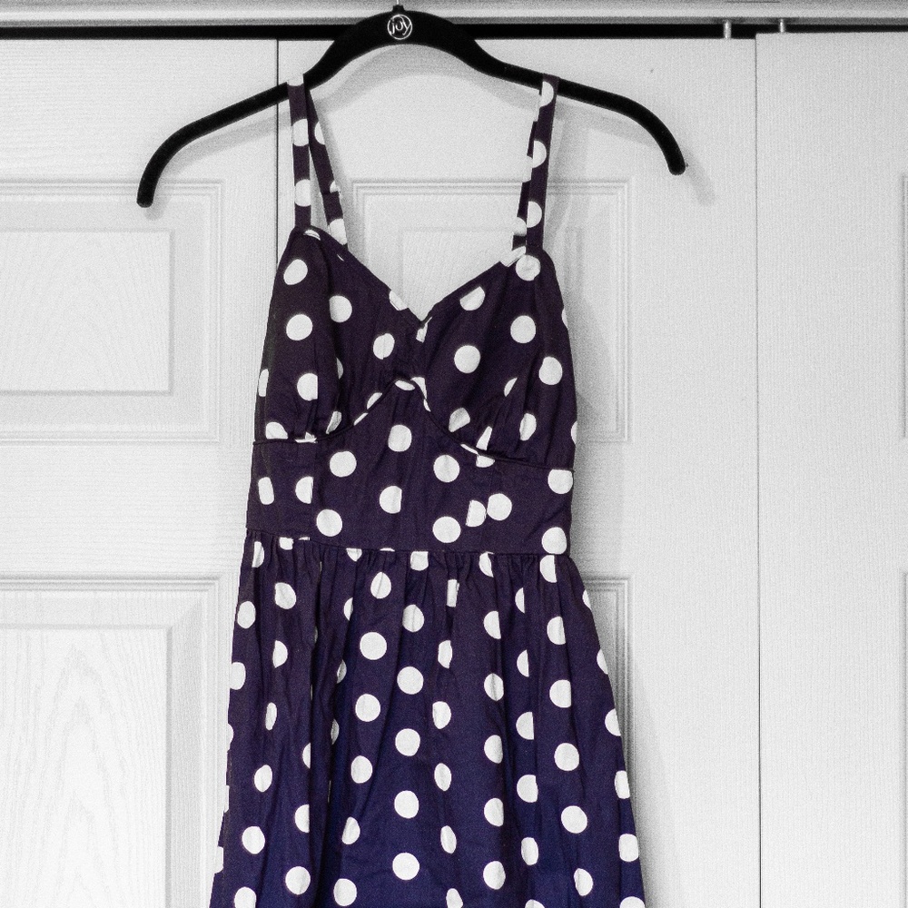 Red Camel | Blue Polka Dot Dress